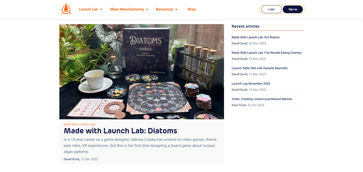Launch Tabletop website blog