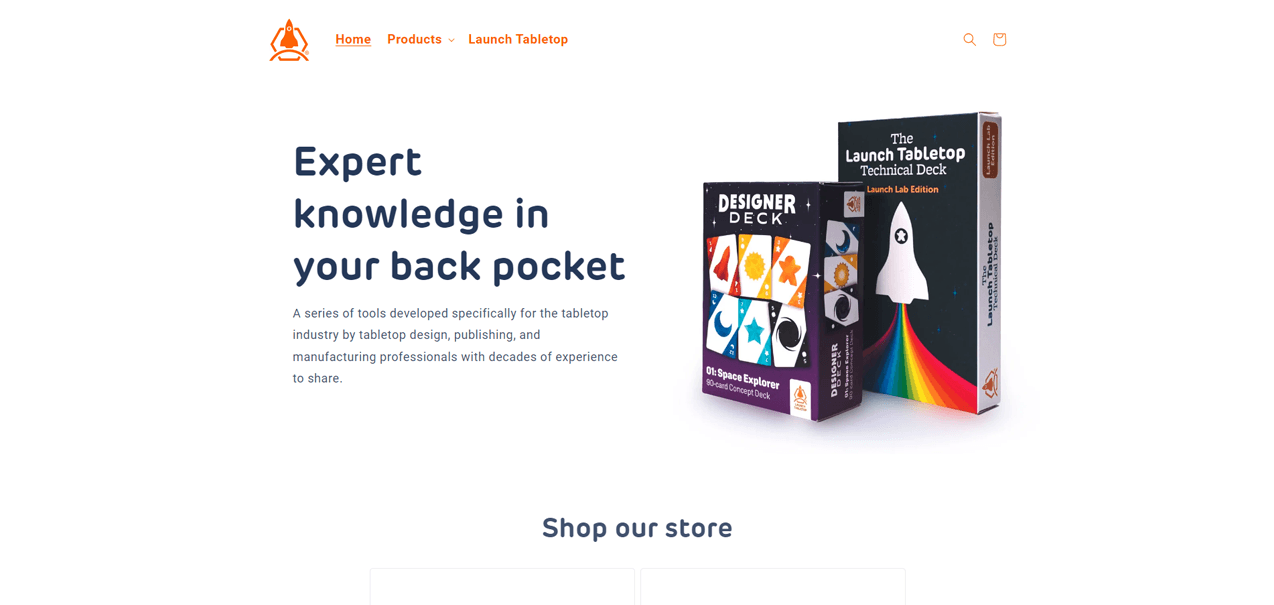 Launch Tabletop online shop