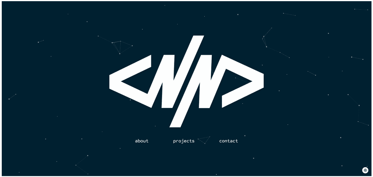 Night Light Visuals homepage in dark mode